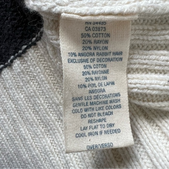 NWT American Eagle Angora Rabbit Hair Blend Black White Striped Sweater size XL - Picture 8 of 10